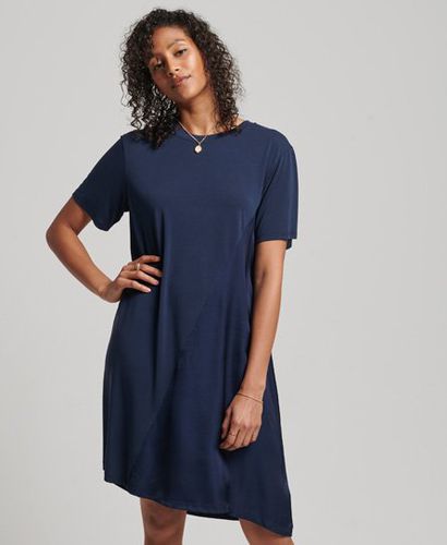 Women's Fabric Mix Dress Navy / Eclipse Navy - Size: 10 - Superdry - Modalova
