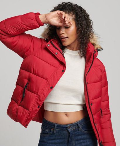 Women's Hooded Mid Layer Short Jacket Red - Size: 10 - Superdry - Modalova