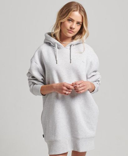 Women's Organic Cotton Embroidered Logo Sweat Dress Light Grey / Glacier Grey Marl - Size: XS/S - Superdry - Modalova