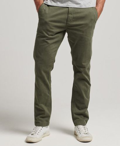 Men's Officer's Slim Chino Trousers / Surplus Goods Olive - Size: 28/32 - Superdry - Modalova
