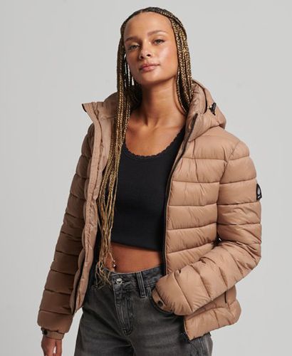 Women's Hooded Classic Puffer Jacket / Woodsmoke - Size: 8 - Superdry - Modalova