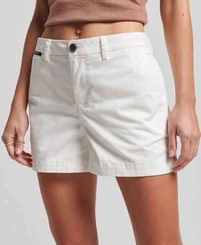 Women's Organic Cotton Core Chino Shorts White / Optic - Size: 14 - Superdry - Modalova