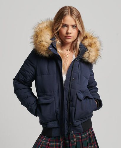 Women's Everest Hooded Puffer Bomber Jacket / Nordic Chrome - Size: 10 - Superdry - Modalova