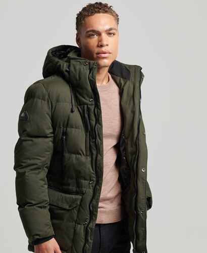 Men's Microfibre Expedition Parka Jacket Green / Surplus Goods Olive - Size: S - Superdry - Modalova