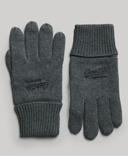 Men's Essential Plain Gloves Grey / Rich Charcoal Marl - Size: 1SIZE - Superdry - Modalova
