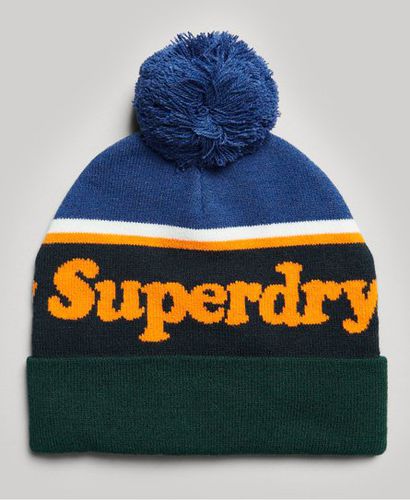 Women's Essential Logo Beanie Navy / Twilight Navy/Jaffa Orange - Size: 1SIZE - Superdry - Modalova