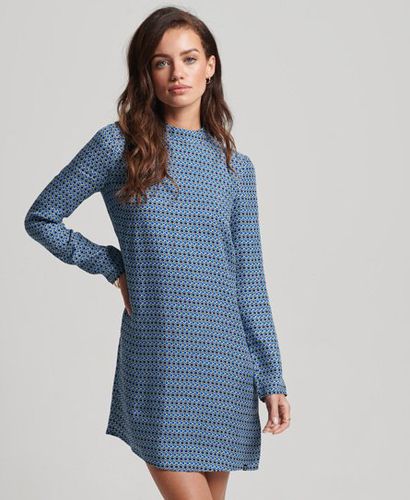 Women's Long Sleeve Printed Mini Dress Blue / Tiny Bobbins - Size: 8 - Superdry - Modalova