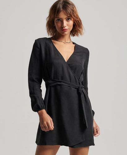 Women's Cupro Mini Dress Black - Size: 12 - Superdry - Modalova