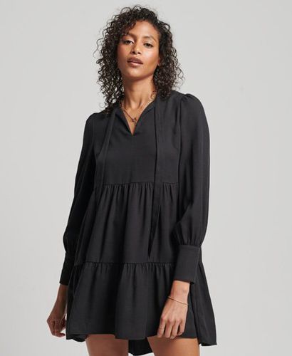 Women's Tiered Mini Dress Black - Size: 10 - Superdry - Modalova
