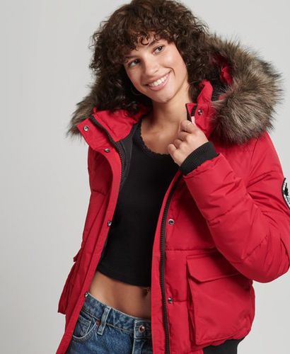 Women's Everest Ella Bomber Jacket Red / Chilli Pepper - Size: 10 - Superdry - Modalova