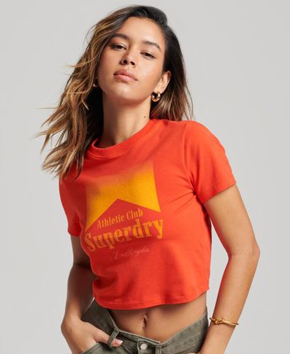 Women's Graphic Tiny T-Shirt Red / Sunset Red - Size: 8 - Superdry - Modalova