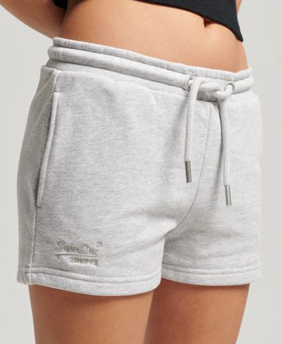 Women's Vintage Logo Embroidered Jersey Shorts Light Grey / Glacier Grey Marl - Size: 10 - Superdry - Modalova