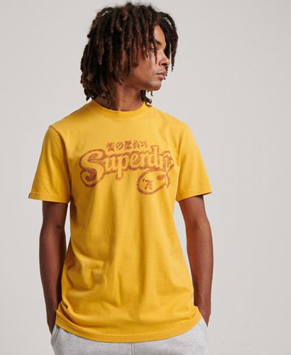 Men's Classic Nostalgia Script T-Shirt, Yellow, Size: S - Superdry - Modalova