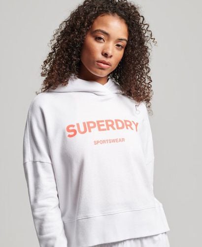 Women's Core Sport Crop Box Hoodie White / Optic - Size: 12 - Superdry - Modalova