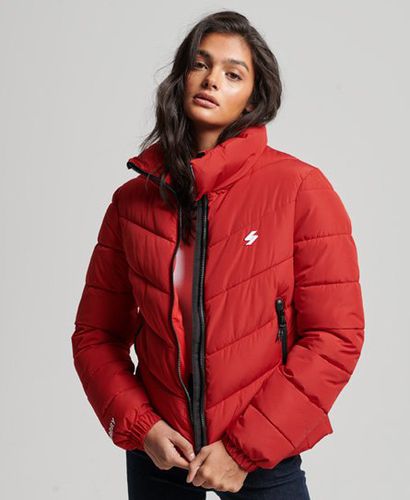 Women's Non Hooded Sports Puffer Jacket Red / Risk Red - Size: 10 - Superdry - Modalova