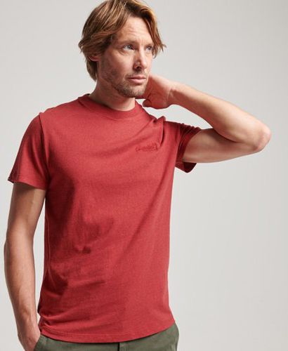 Men's Organic Cotton Essential Logo T-Shirt Red / Hike Red Marl - Size: S - Superdry - Modalova