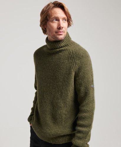 Men's Studios Chunky Roll Neck Jumper Green / Dark Moss - Size: XL - Superdry - Modalova