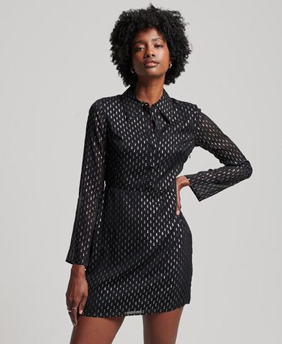 Women's Printed Mini Shirt Dress Black - Size: 8 - Superdry - Modalova