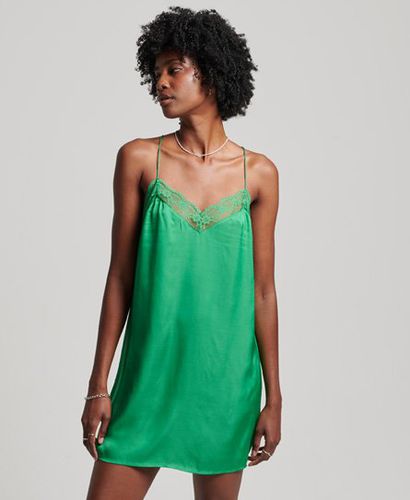 Women's Satin Cami Mini Dress Green / Kelly Green - Size: 10 - Superdry - Modalova