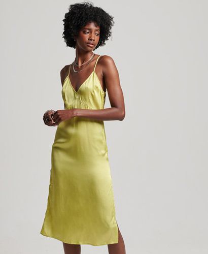 Women's Satin Cami Midi Dress Green / Celery Green - Size: 10 - Superdry - Modalova