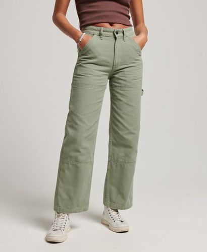 Women's Organic Cotton High Rise Carpenter Pants / Soft Sage - Size: 27/32 - Superdry - Modalova