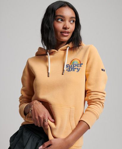Women's Classic Embroidered Graphic Vintage Rainbow Hoodie, Brown, Size: 6 - Superdry - Modalova
