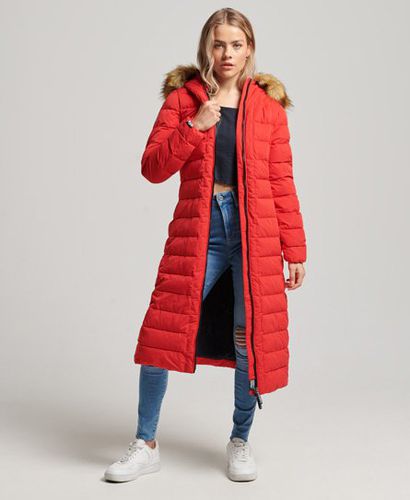 Women's Arctic Long Puffer Coat Red / High Risk Red - Size: 10 - Superdry - Modalova