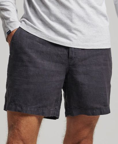 Men's Lightweight Overdyed Linen Shorts, Navy Blue, Size: XXL - Superdry - Modalova