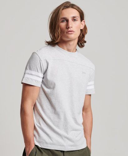 Mens Slim Fit Organic Cotton Essential Logo Quarterback T-Shirt, Light Grey, Size: S - Superdry - Modalova