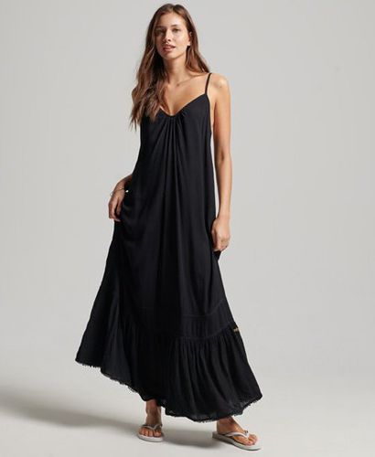 Women's Long Cami Dress Black / Jet Black - Size: 12 - Superdry - Modalova