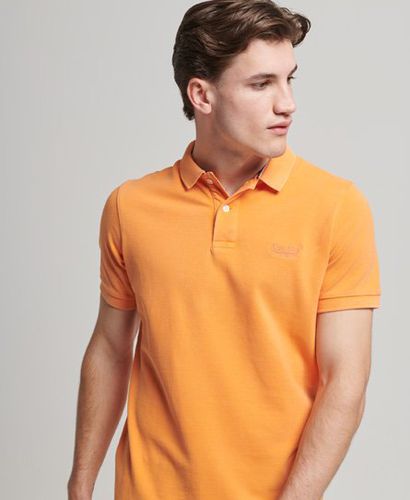 Men's Destroyed Polo Shirt Orange / Jaffa - Size: S - Superdry - Modalova
