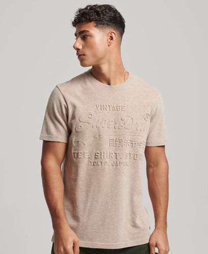 Men's Vintage Logo Embossed T-Shirt / Pastel Beige Snowy - Size: XL - Superdry - Modalova
