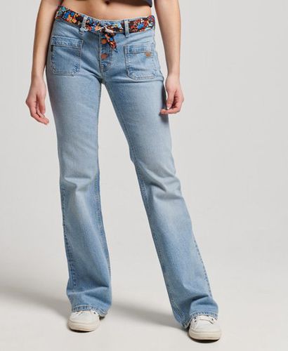 Women's Cotton Vintage Low Rise Slim Flare Jeans Blue / Heritage Mid Wash Organic - Size: 28/32 - Superdry - Modalova