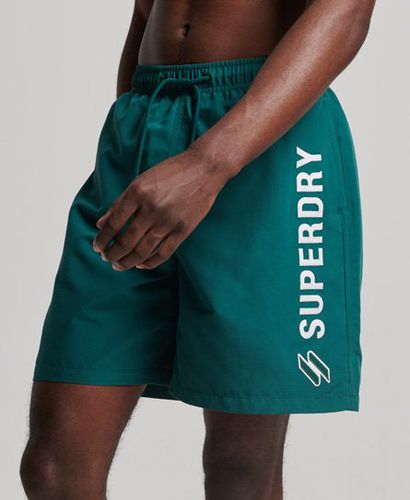 Men's Applique 19 Inch Recycled Swim Shorts Green - Size: L - Superdry - Modalova