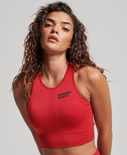 Women's Sport Core Seamless Mid Impact Bra Red / Carmine Red - Size: 6/8 - Superdry - Modalova