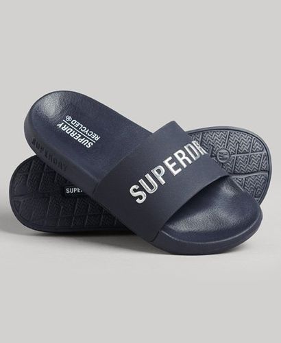 Women's Code Logo Pool Sliders Navy / Rich Navy - Size: L - Superdry - Modalova