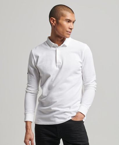 Men's Long Sleeve Pique Polo Shirt White / Optic - Size: Xxl - Superdry - Modalova