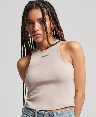 Women's Code Tech Racer Vest Top Light Grey / Warm Grey - Size: 10 - Superdry - Modalova