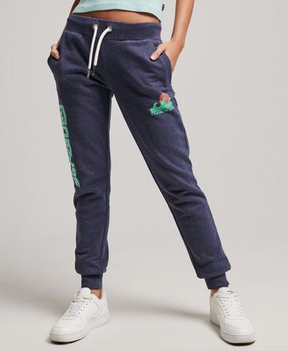 Women's Cali Cutout Unbrushed Joggers / Atlantic Marl - Size: 12 - Superdry - Modalova