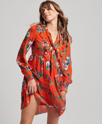 Women's Studios Off Duty Mini Dress Red / Bright Pop Floral Flame Red - Size: 12 - Superdry - Modalova