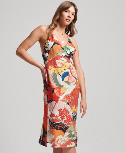 Damen Midi-Kleid mit Print und Nackenträger - Größe: 34 - Superdry - Modalova