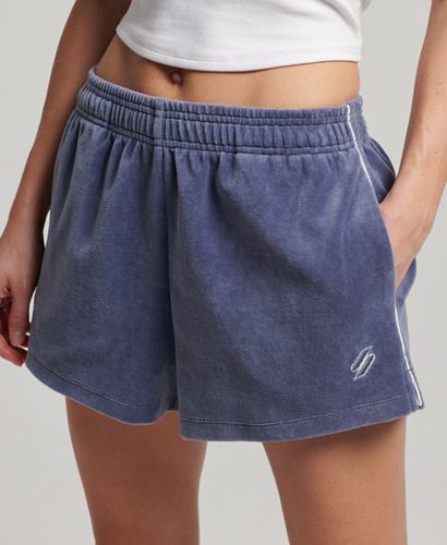 Women's S Logo Velour Shorts / Flint Stone Grey - Size: 10 - Superdry - Modalova