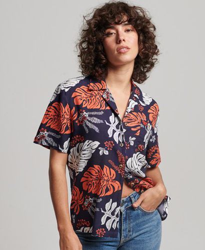 Women's Women's Classic Embroidered Beach Resort Shirt, Blue, and , Size: 8 - Superdry - Modalova