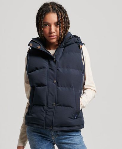 Women's Vintage Hooded Everest Gilet Navy / Eclipse Navy - Size: 10 - Superdry - Modalova