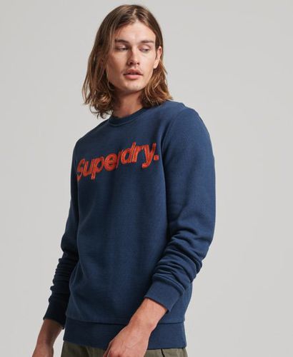 Men's Core Logo Classic Crew Sweatshirt Blue / Deep Indigo Grit - Size: M - Superdry - Modalova