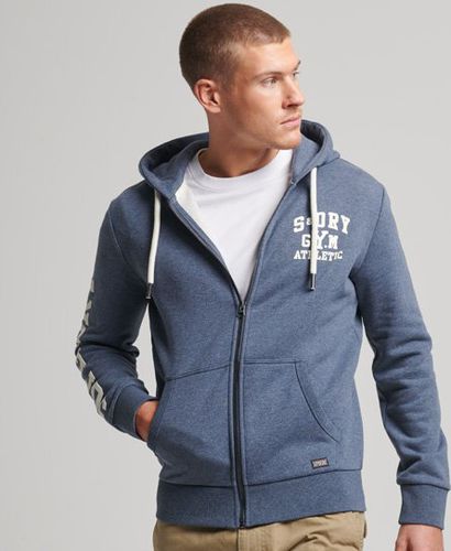 Men's Gym Athletic Zip Hoodie Navy / Navy Marl - Size: M - Superdry - Modalova