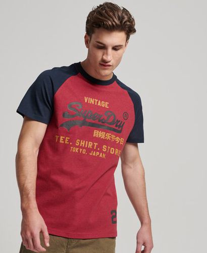 Men's Organic Cotton Essential Logo Baseball T-Shirt in Hike Red Marl/eclipse  Navy