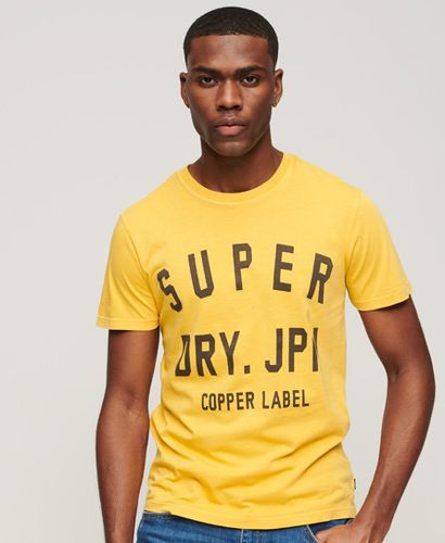 Men's Organic Cotton Vintage Copper Label T-Shirt Yellow / Pigment Yellow - Size: S - Superdry - Modalova