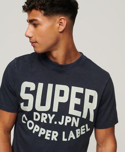Men's Classic Logo Print Organic Cotton Vintage Copper Label T-Shirt, Navy Blue, Size: S - Superdry - Modalova