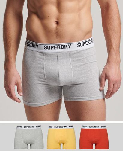 Men's Organic Cotton Boxers Triple Pack / Orange/Yellow/Grey - Size: L - Superdry - Modalova